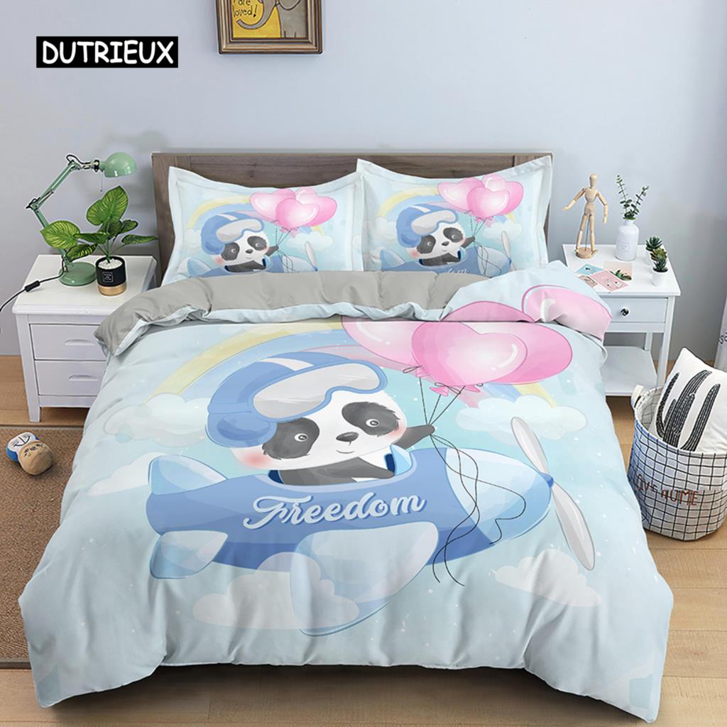 Комплект постельного белья с изображением мультяшных животных, пододеяльник для мальчиков и девочек, симпатичный пододеяльник с изображением животных, украшение для спальни, детский подарок