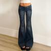 Women's Streetwear Low Rise Flared Jeans Ladies Vintage Slim-fitting Denim Pants