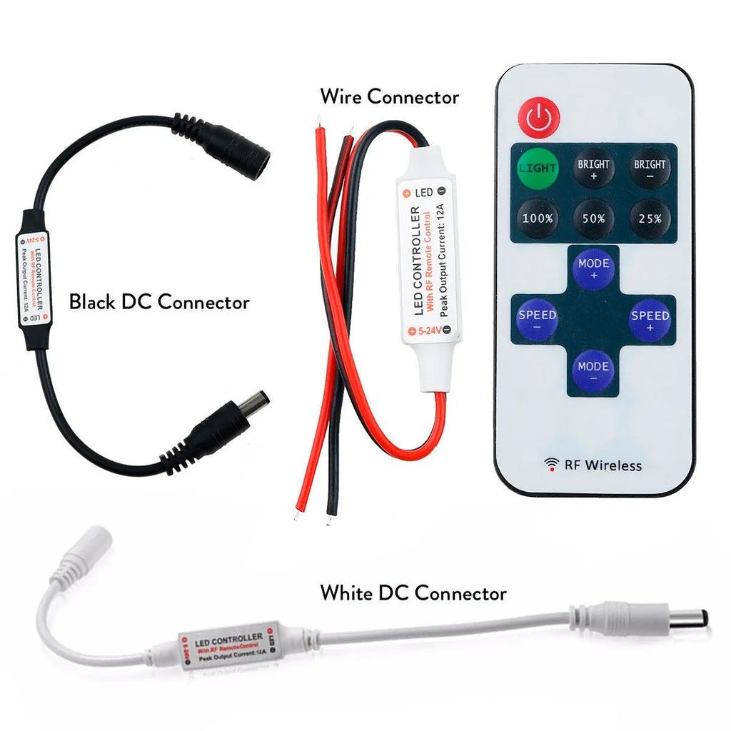 Контроллер регулировки яркости светодиодов Мини RF беспроводной пульт дистанционного управления 12A 11-клавишный диммер для светодиодной строки
