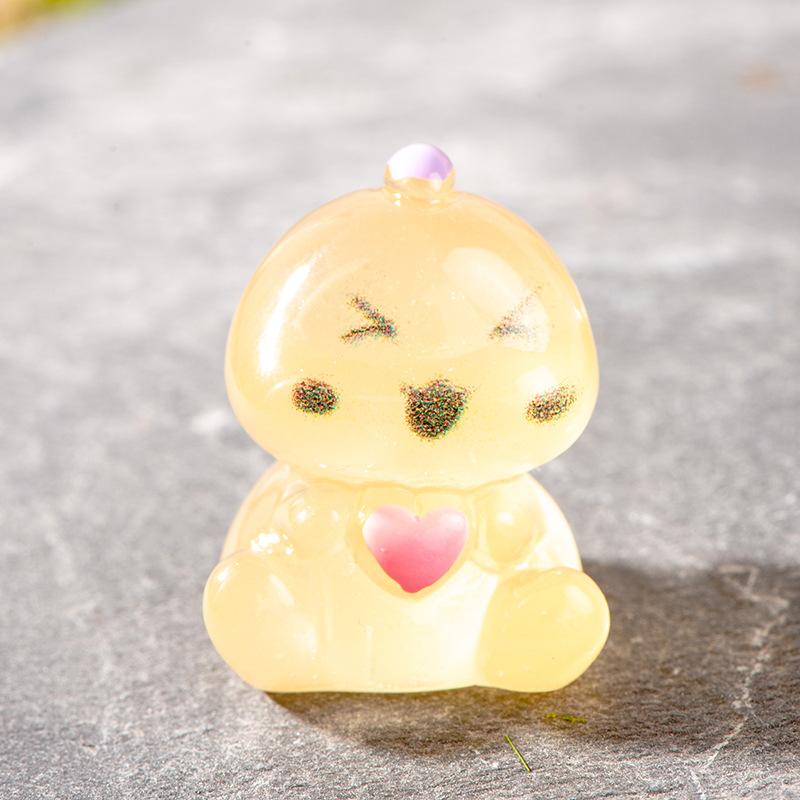 Милый мультфильм светящийся в темноте динозавр украшение микро пейзаж настольный автомобиль украшение для дома трехмерное смоляное маленькое украшение