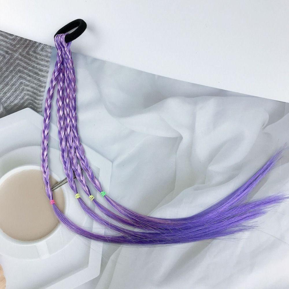 Повязка на голову Повязки на голову с хвостиком Резинки для волос Косички Головные уборы для девочек Цветные парики для детей