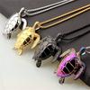 4 Colors Titanium Stainless Steel Punk Casting Sign of Longevity Sea Turtle Animal Pendants