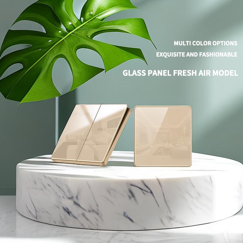 86mm Tempered Glass Wall Switch Socket Panel EU French UK Standard USB Charging Port 1/2/3/4 Gang Push Button Rocker Switch