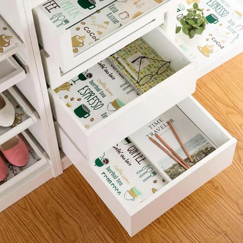 Коврик для шкафа с принтом, водонепроницаемый коврик для кухонного ящика, вкладыши для кухонных шкафов, коврики для холодильника, масштабируемая полка для контактной бумаги