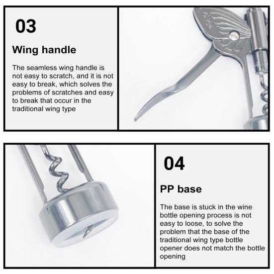 Открывалка для бутылок вина Butterfly Wing Многофункциональный штопор для кухни, ресторана, шато и бара, декор стола