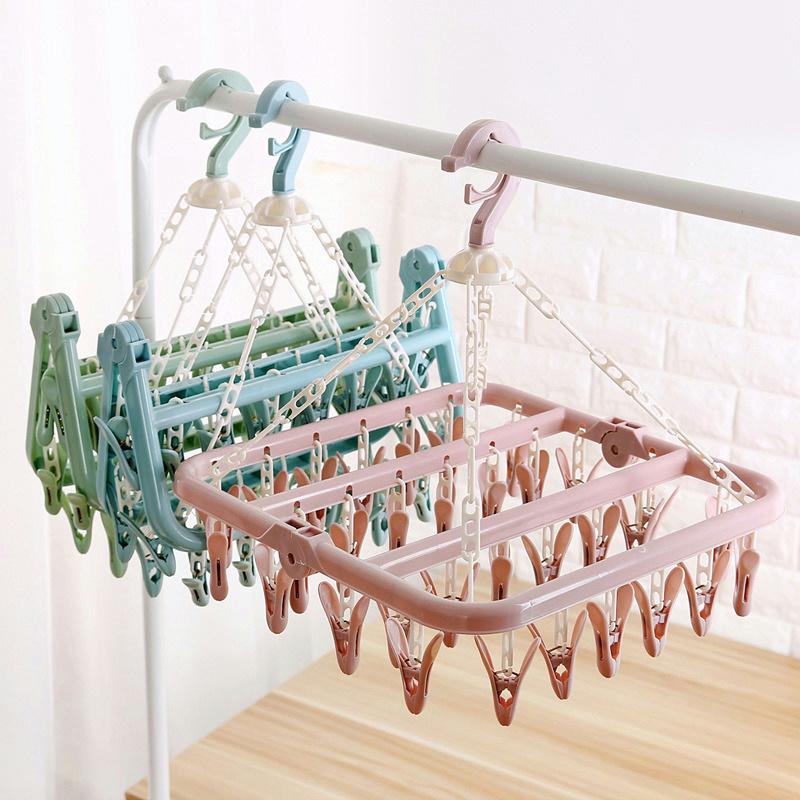 Sock Drying Windproof Underwear Rack With Thickened Multifunctional Hanger Clips