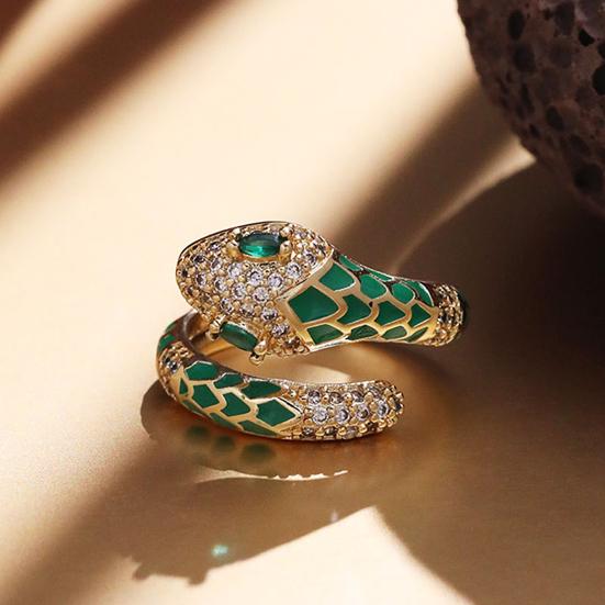 Yousheng женское кольцо на палец с регулируемым отверстием, сверкающие стразы, кольцо в форме змеи, коктейльное ювелирное украшение для вечеринки, подарок