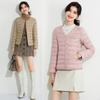 Lightweight Cotton Jacket Female. 2022 Autumn and Winter New Item, Warm Inner Liner, Solid Color, Round V-neck, Coat Base, Short Down Cotton Jacket