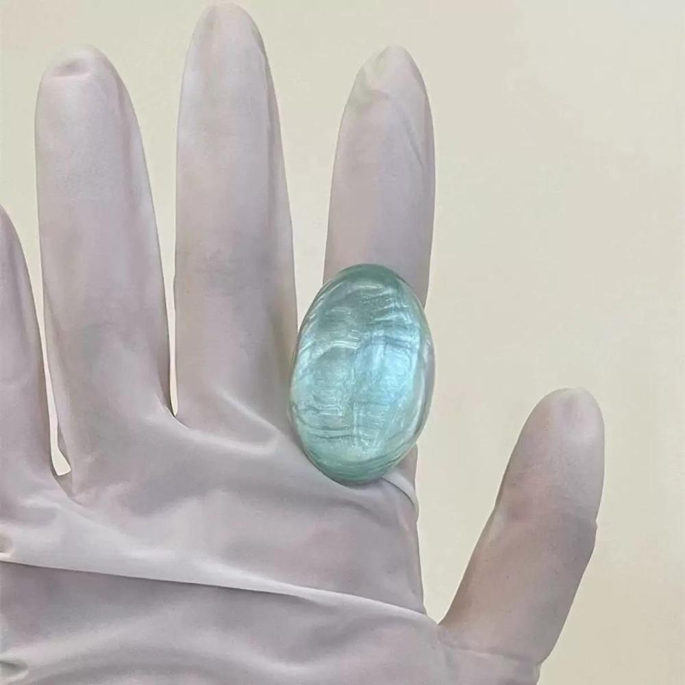Non-adjustable Resin Ring Geometric Exaggerated Ring Oval Exaggerated Ring Girls Jewelry