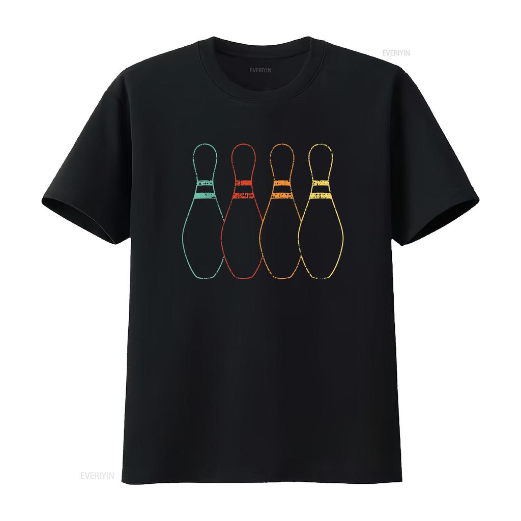 Womens Bowling Bowler Sports Team Pin T Shirt Black 2XL vintage Washed streetwear Top For Everyday Wear graphic Unisex Slightly