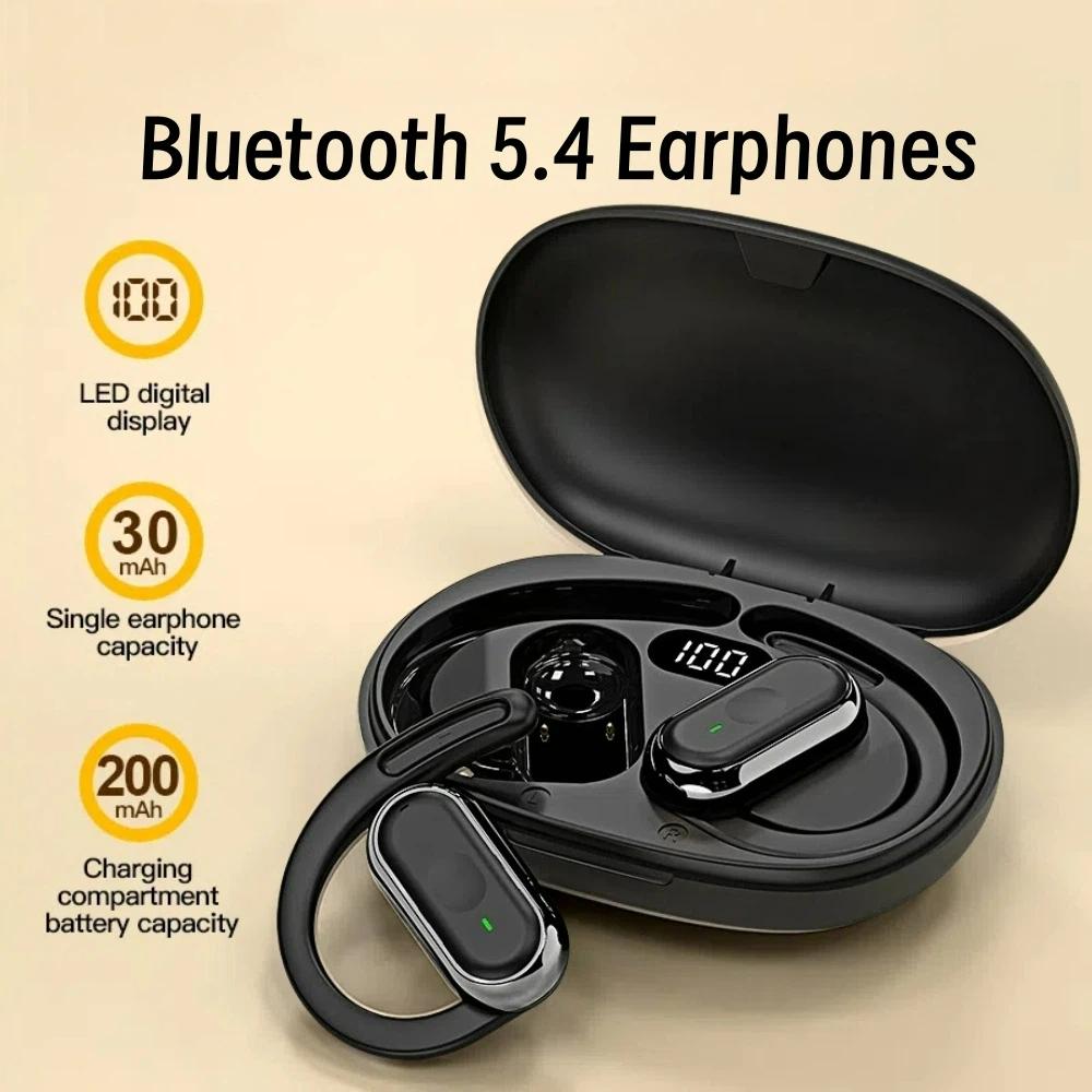 Беспроводные наушники Bluetooth 5.4 Гарнитура Умные Регулируемые Наушники Сенсорные Спортивные Водонепроницаемые Вкладыши Стерео Музыкальная Гарнитура Для Всех Смартфонов