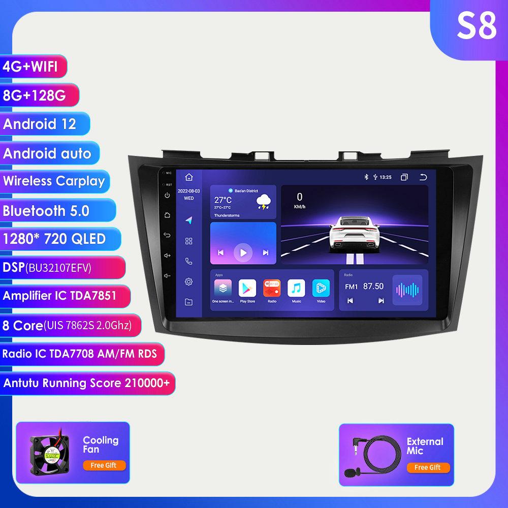 Carplay 4G Радио 2 Din Android 12 Автомобильный мультимедийный плеер для Suzuki Swift 4 2011-2015 GPS-навигация WIFI DSP 9 дюймов 2din Интеллектуальный экран AutoRadio