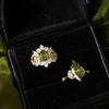 French Style Green Rhinestone Rings Exquisite Shining Rings Elegant Vintage Zircon Rings  Gift