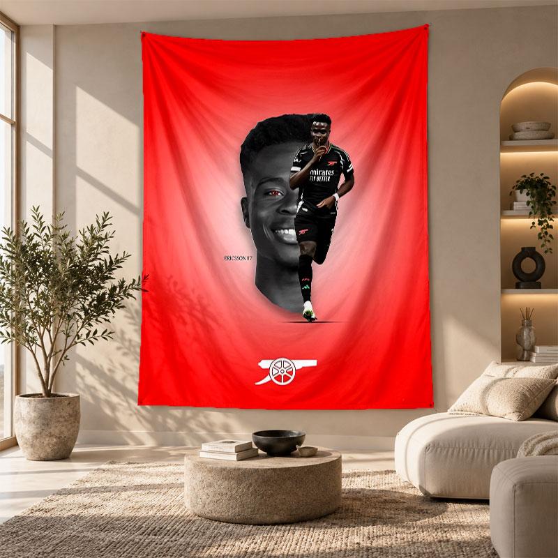 Decorative Tapestry,Bukayo Saka Printed Wall Art, Lightweight Wall Hanging For Bedroom Background