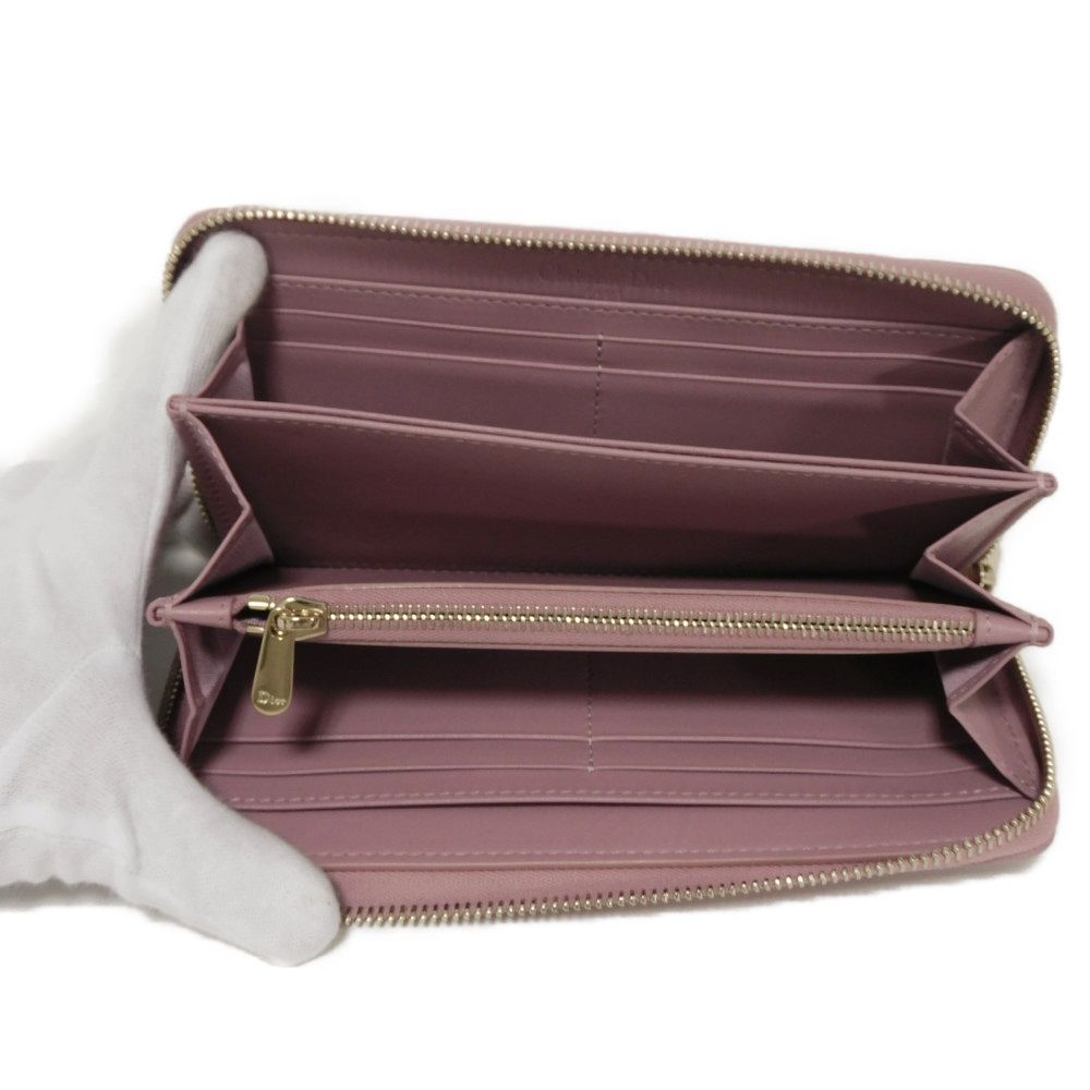 Used 10656 Lady Dior Voyageur Wallet S0007ONMJ_M64P 7940 Current Logo Zip Around Cannage Lavender from Japan AUTHENTIC