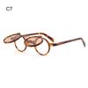 Steampunk Flip Up Sunglasses Retro Rivets Vintage Small Round Popular Sun Glasses Double -Layer Flip Lens Punk Eyeglasses Uv400