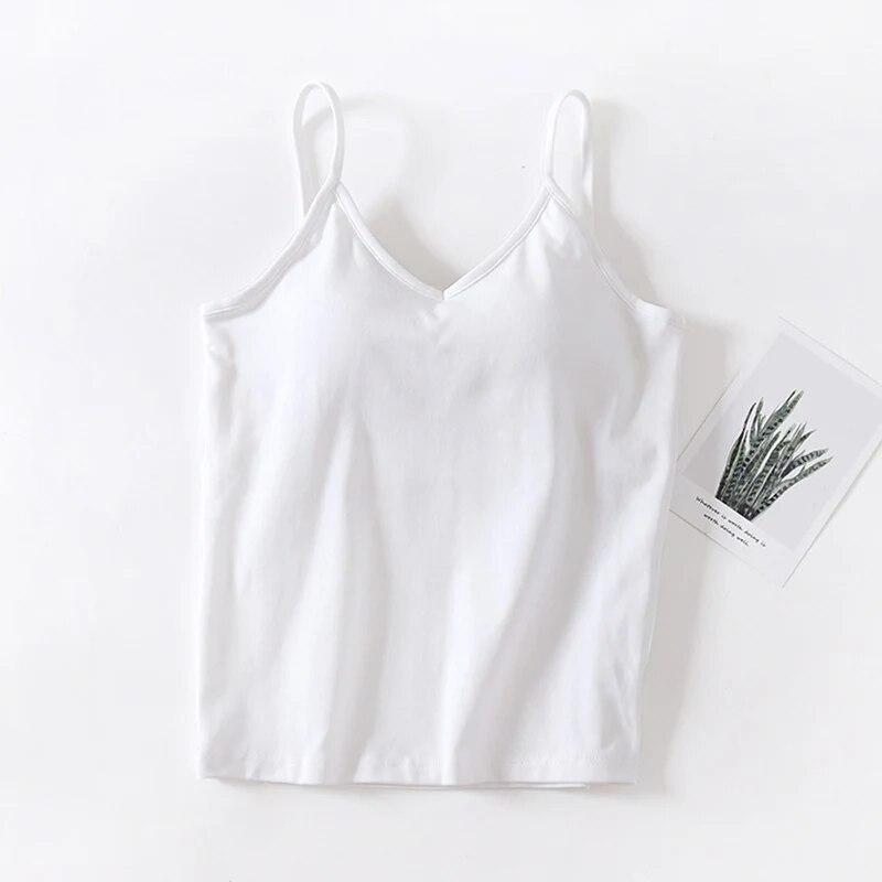 Женская майка в рубчик с v-образным вырезом, бюстгальтер на бретельках без рукавов, майка на тонких бретельках, мягкий жилет-бретелька, топы