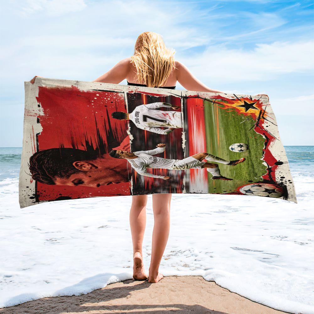 Player Beach Towel Bath Towel Quick Dry Digital Print Sports Fan Gift for Pool Swim Camping Travel