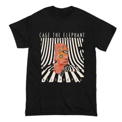 Винтаж Футболка с коротким рукавом Cage The Elephant Хлопок Черный Все размеры Унисекс