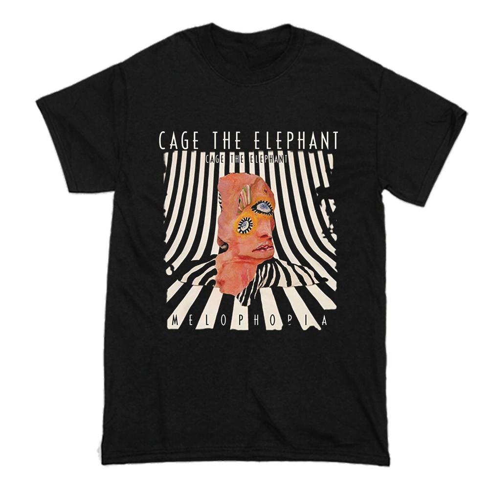 Винтаж Футболка с коротким рукавом Cage The Elephant Хлопок Черный Все размеры Унисекс