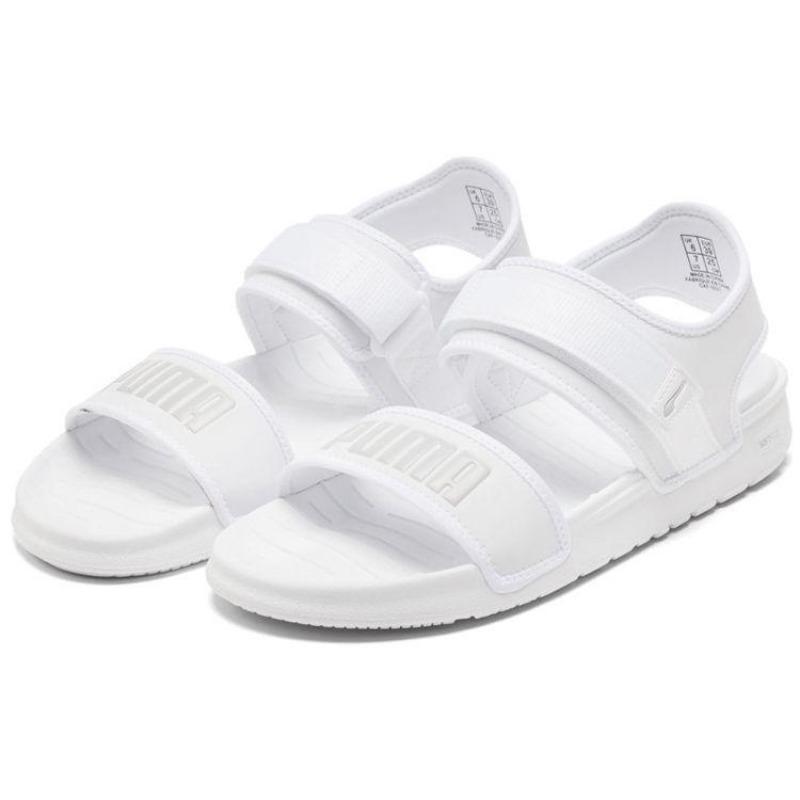PUMA Softride Women Leather Beach Sandals White 375104-03