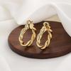 Fashionable Earrings and Ear Buckles Geometric Twists and Simple Temperament Versatile Circle Earrings