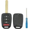 Replacement Key Fob Cover Case Fit For Honda 2016-2017 Accord 2016- Civic 2014-2015 CR-V Keyless Entry Key Fob (Black)
