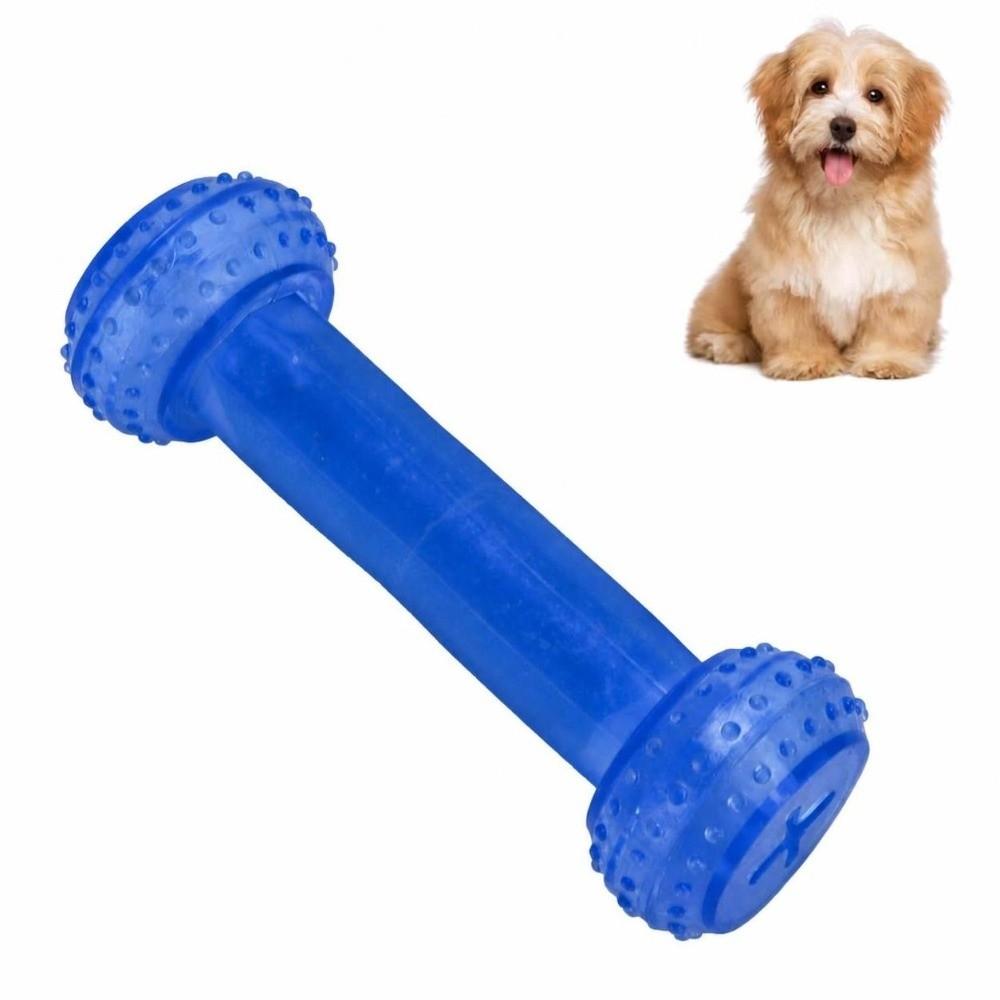 TPR Food Dispensing Toy Dumbbell Shape Cooling Dog Toy Dog Teething Toy Summer Heat Relief