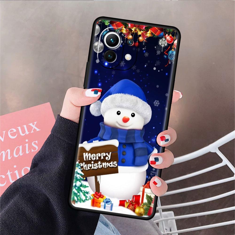 Мягкий силиконовый чехол для Xiaomi Mi 11 Lite 5G NE 11T Pro 12S Ultra 12 Note 10 10T 9T, чехол для телефона, бампер, рождественский снеговик