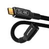 Extension Cable 240W PD Fast 20Gbps Data Video Output Extension Nylon for Portable Game and External SSDs USB-C 0.5m Charging, High-Speed Transfer,