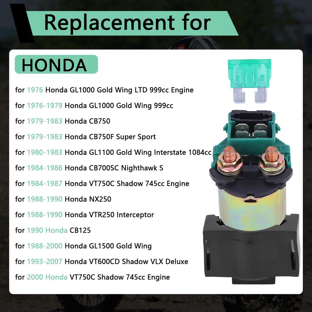 Starter Solenoid Relay, Compatible With 1988-2002 Kawasaki Bayou 220 KLF220 2003-2010 Bayou 250 KLF250 1993-1996 KLX650 1996-2005 Vulcan 800 2000
