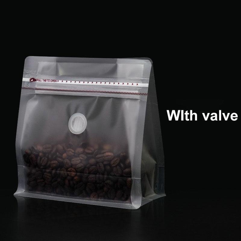 TETP 50pcs Aluminum Foil Coffee Beans Bags Sealed for Tea Powder Food Nuts Packaging Stand-Up Zipper Pouches With Air Valve