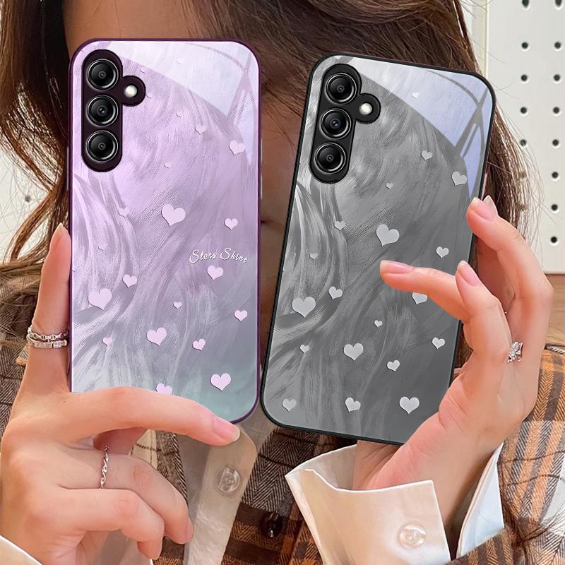 Градиент Любовь Белый Для Samsung Galaxy A14 4G 20 30 52 20S 21S 22 A32 33 34 42 50 51 53 54 70 71 72 73 5G Стеклянный Чехол для Телефона