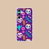 Day of the Dead Clear Mobile Phone Case for Samsung Galaxy S25 S24 S23 S22 S21Plus FE Ultra Colorful Cover