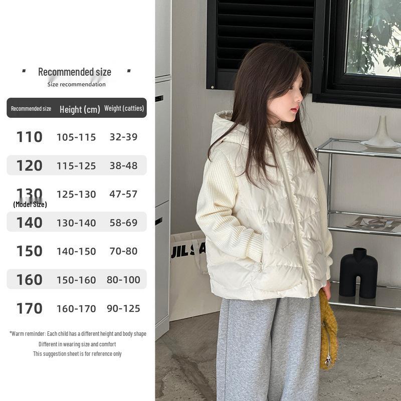 Зимняя хлопковая куртка для девочек YOJIA, новый стиль 2025 года, стильная вставка-пэчворк, для учеников начальной школы.