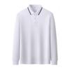 New Men's Polo Shirt Spring and Autumn Long Sleeve T-shirt Men's Simple Business Youth Loose Plus Size Dad Wear