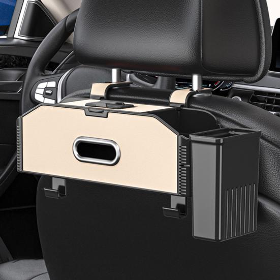 Органайзер на спинку сиденья автомобиля с 2 подстаканниками, крючками для коробок с салфетками, многокарманный дорожный органайзер для хранения вещей для детей