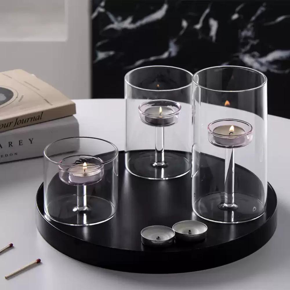European-style Candlestick Transparent Candle Stand Creative Glass Candle Holder Banquet
