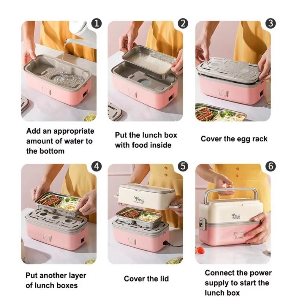 Leaf-proof Electric Heating Lunch Box Quick Heating Portable Insulated Lunchbox For Office Workers