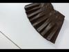 Юбка А-силуэта из искусственной кожи с высокой талией и складками для девочек на осень и зиму