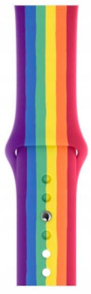 Rubber Sports Strap for Apple Watch 3 4 5 6 7 8 9 Se 38/40 Rainbow