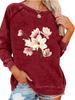 Ladies Spring/Fall Sweatshirt Women's Oversized Pullover Sweatshirt Fashion Flower Print Top