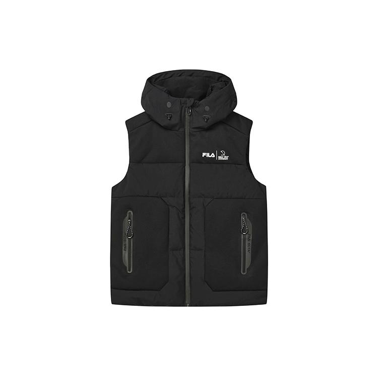 FILA Down Vests Men's Jet Black Hooded Non detachable Moderate Other F11M249905F-BK
