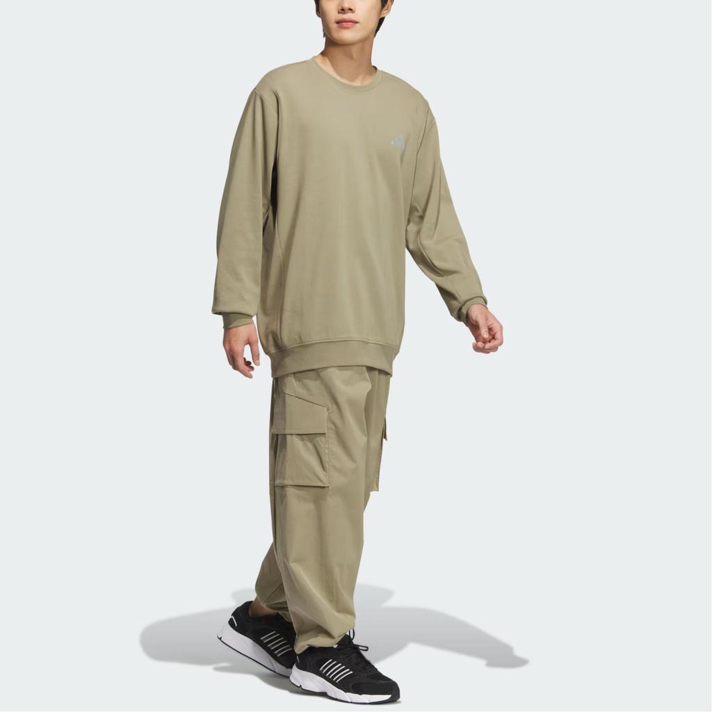 Adidas FW24 M Trans Crew1 Sports Casual Solid Color Simple Versatile Sweatshirt Men Sweatshirt Green JX1791