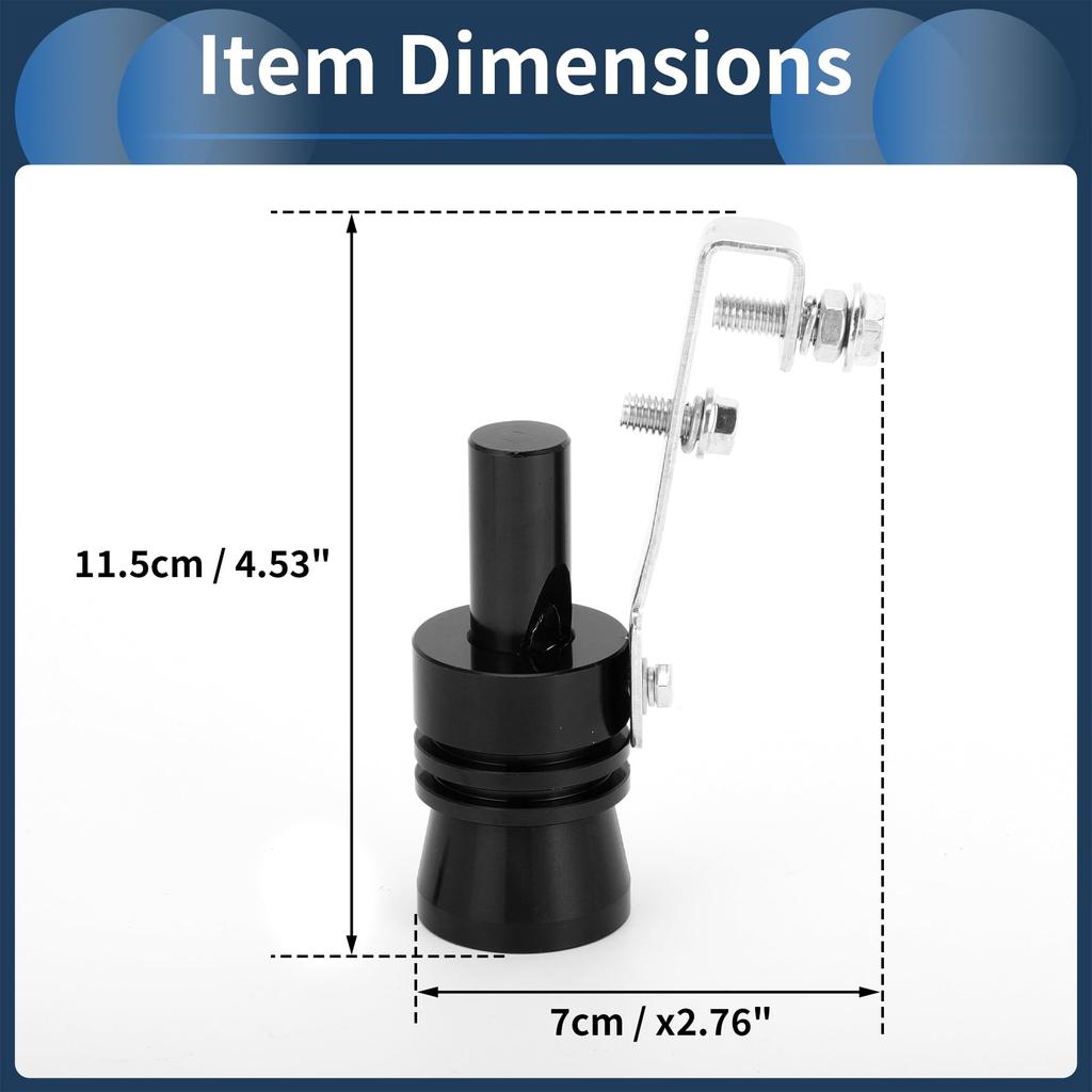 INFINAUTO Turbo Sound Exhaust Muffler Pipe Whistle Rear Tail Pipe XL Vehicle Bike Frame Manufacturer Aluminum Black 1 Set