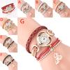 Женские винтажные блестящие браслеты с кристаллами любви и циферблатом, аналоговые кварцевые наручные часы