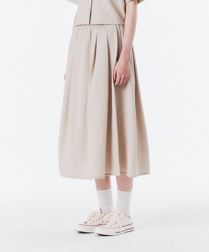Brompton London W Seersucker Skirt - L/Beige (P262Wsk180)