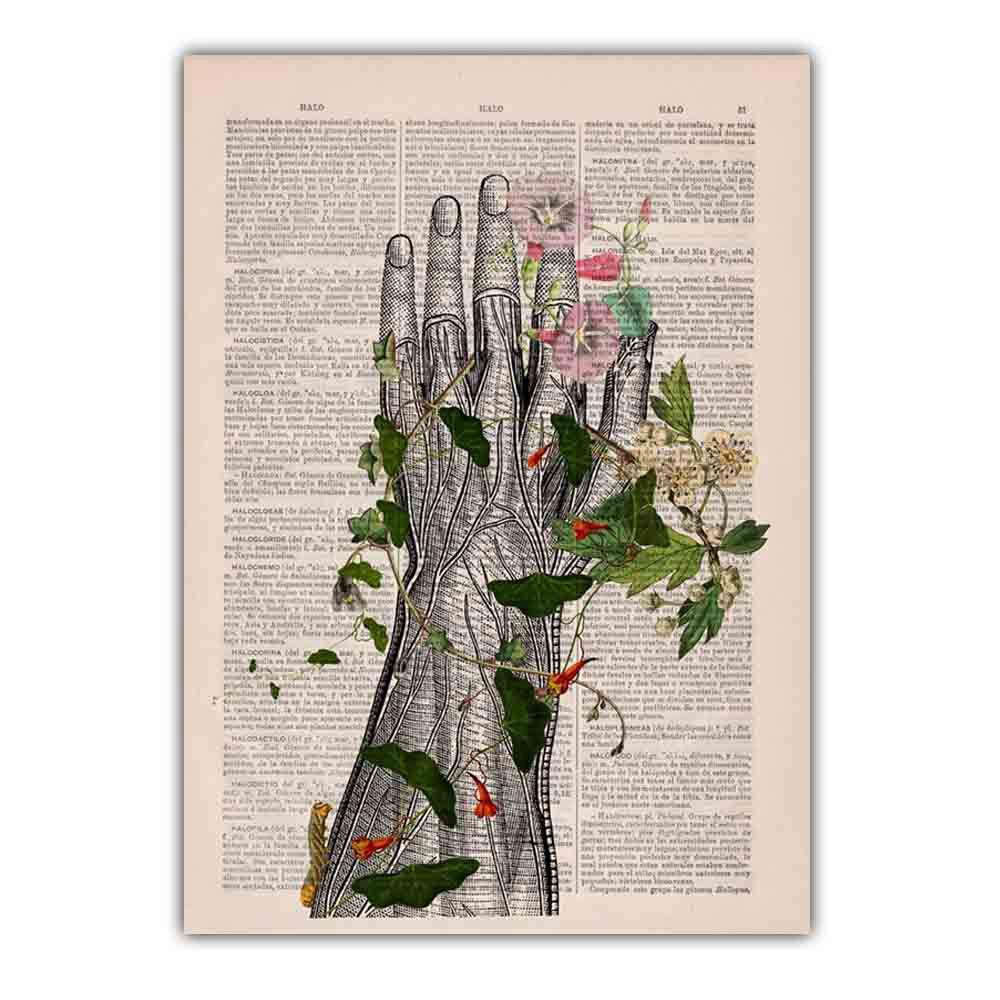 Human Organs Poster Science and Education Wall Painting Retro Art Abstract Canvas Painting Classroom Corridor Decorative Mural