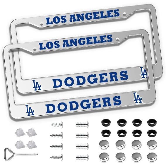 2 Piece License Plate Frames For Yankees, Anti-Dirty And Rustproof Aluminum Alloy License Plate Frames US Standard License Plate Holder With Screw