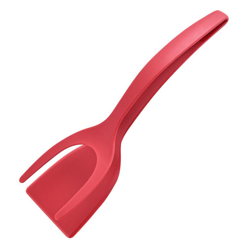 2 In 1 Silicone Steel Frying Spatula Clip Pancake Frying Fish Spatula Pizza Steak Spatula Household Kitchen Utensils Frying Steak Spatula Steak Clip